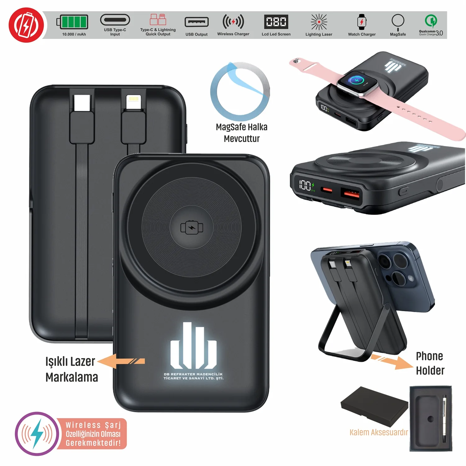 3In1 Magsafe Wireless Powerbank 10.000 Mah