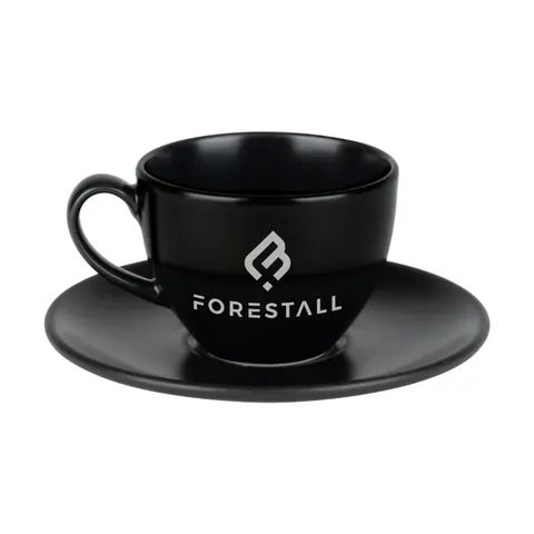 Bonna Porselen Siyah Tabaklı Çay Fincanı