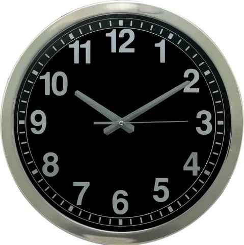 Parlak Kromaj Çerçeve Metal Kadran Duvar Saati 40 Cm
