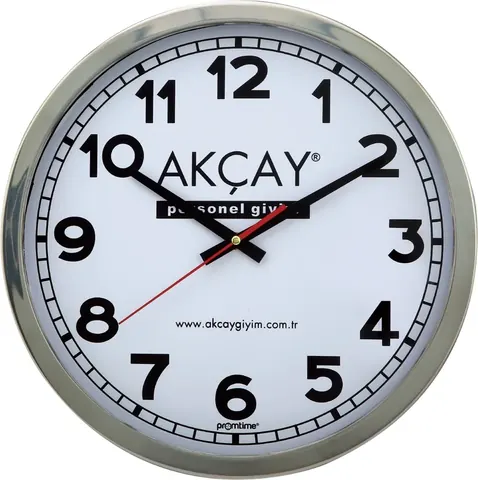 Paslanmaz Çelik Çerçeve  Duvar Saati 35 Cm