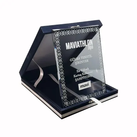 Plaket Kutusu 15x20 Lacivert Dikey