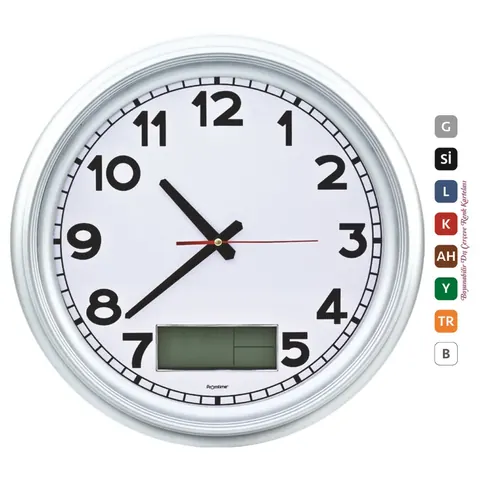 Plastik Çerçeve Çemberli Duvar  Saati (Dijital) 46 Cm