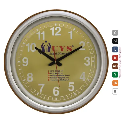 Plastik Çerçeve Çemberli Metal Kadran Duvar Saati 46 Cm