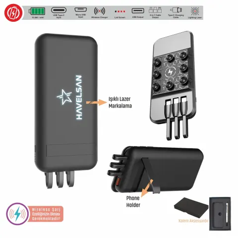 Rubber Wireless Powerbank 10.000 Mah