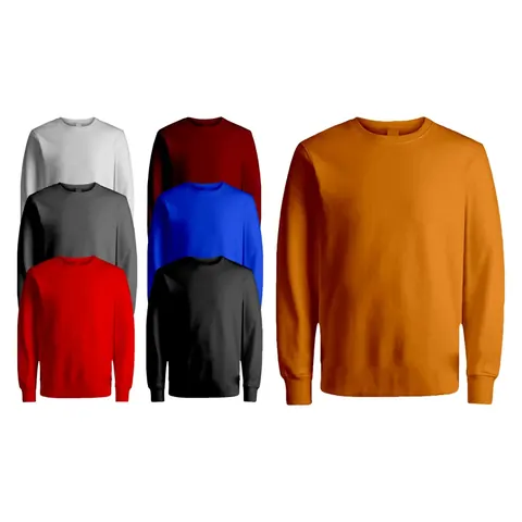 Sıfır Yaka Uzun Kol Şardonlu Sweatshirt