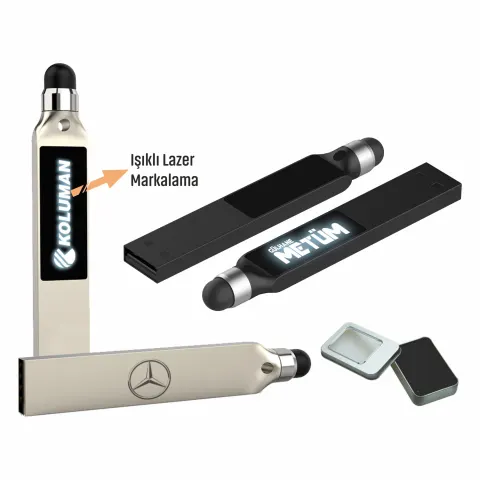 Touchpad, Işıklı Lazer Kazıma Metal Usb Flash Bellek