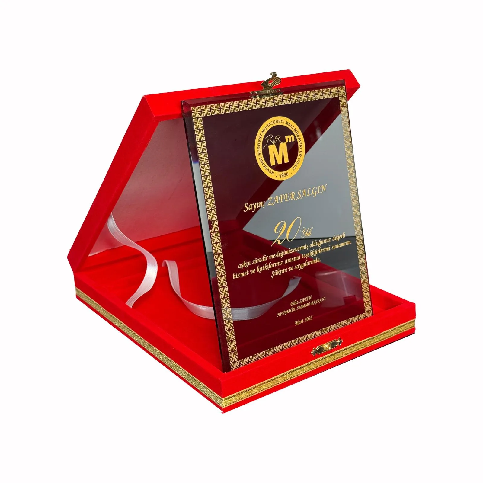 Plaket Kutusu 15x20 Kırmızı Dikey
