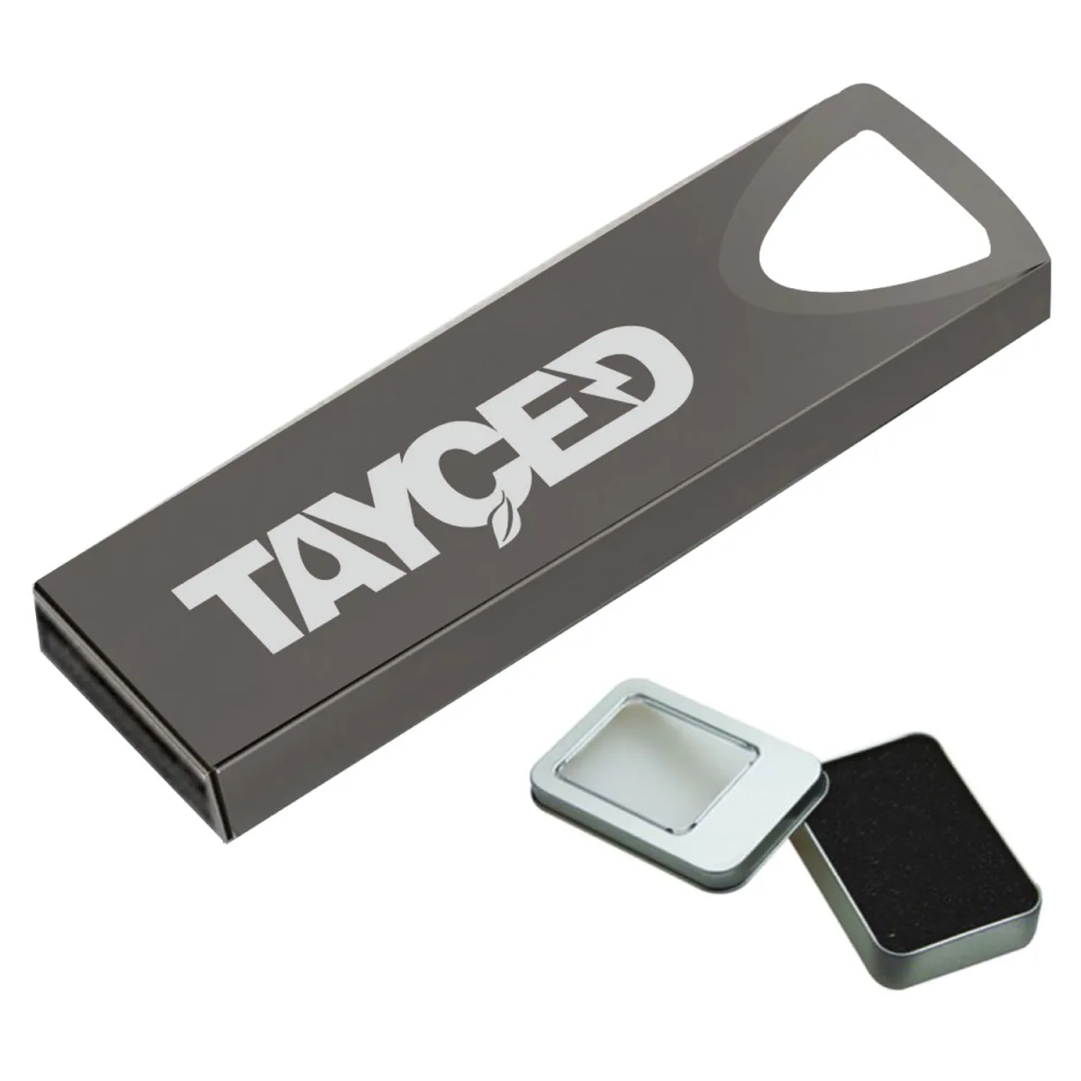 Shiny Black Metal Usb Flash Bellek