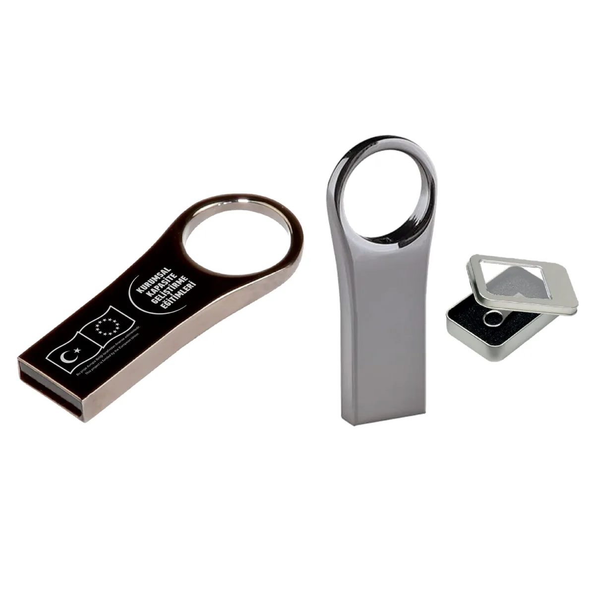 Shiny Black Metal Usb Flash Bellek