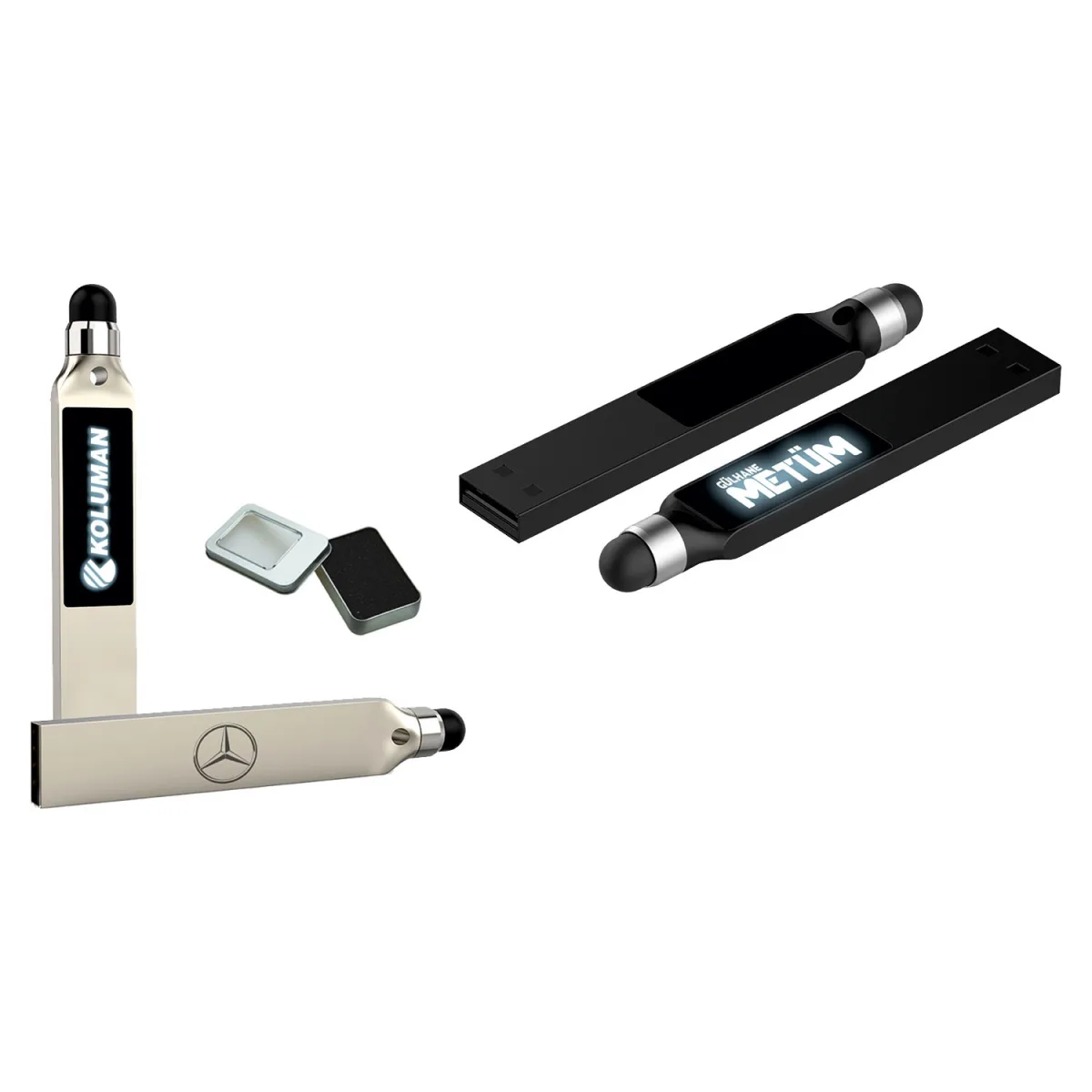 Touchpad, Işıklı Lazer Kazıma Metal Usb Flash Bellek